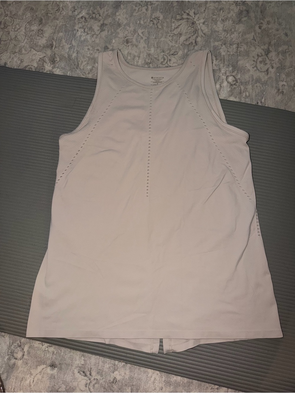 Athleta Light Beige Crewneck Performance Tank